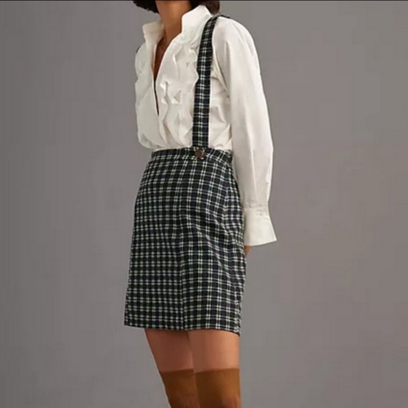 Anthropologie Dresses & Skirts - NWT Anthropologie Maeve Overall Skirt Size 12 Blue/Green Plaid